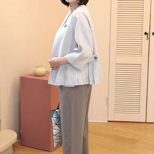[쉬즈마담]J31694 로메 옆주름 여름 통소매 정장자켓 엄마옷