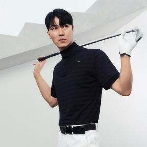 JDX X1TSW2505 골프 남성 스트라이프 메쉬 반집업티