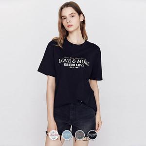 [지오다노/본사] 395902 여 그래픽 반팔티 (LOVE&MORE)