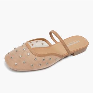 VITA 여성 슬링백 매쉬 보석장식 뮬 슬리퍼 베이지 K2961091RA-W