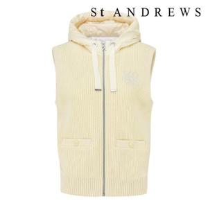 [세인트앤드류스]여성 심폴 패치 우븐 믹스 구스 다운 베스트 (821D4SV402YL)