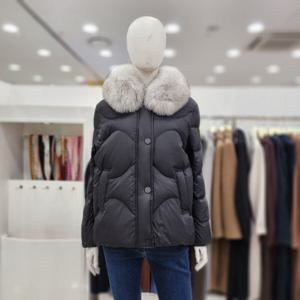 [조이너스]겨울 패딩 23신상 여우털100%누빔 오리털 숏 점퍼DW1W