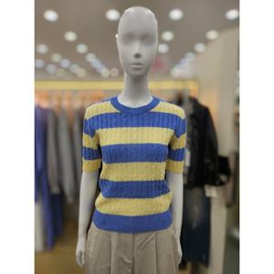 [플라스틱아일랜드]스트라이프 꽈배기 반팔니트 PR2KH902_DJ