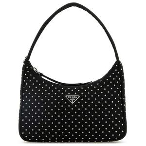 26 SS 프라다 리나일론 올오버 도트 패턴 지퍼 토트백 블랙 1BC5152HGV