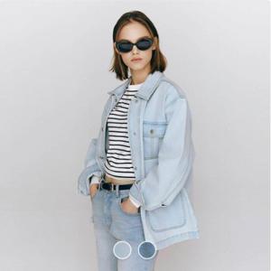 [지오다노]여성 오버핏 중기장 데님 청 자켓 375510
