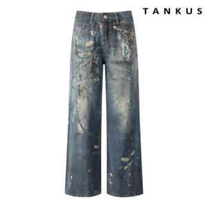 [탱커스]체인 페인팅 포켓 데님 롱 팬츠 (TX3PT008L0)