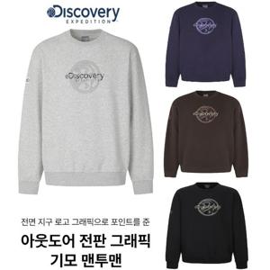 디스커버리 25년 F/W 신상 공용 오버핏 전판 그래픽 기모 맨투맨DXMT51056