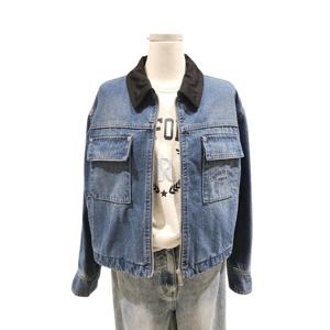 [비지트인뉴욕]배색 칼라 데님 자켓 VB3DJ31