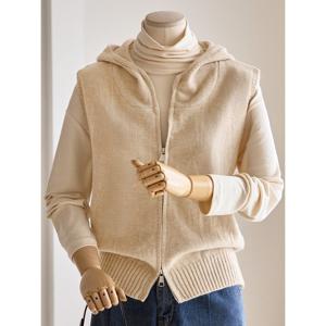 [커스텀에이블]투웨이 지퍼 후드 니트조끼_T2510KV609C