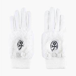 [까스텔바작]여성 퍼장식 플리스 양손 장갑 BGCWGL703WH_CC