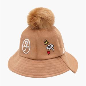 [까스텔바작]여성 모직 자수 버킷햇 모자 BGCWGC708BE_CC