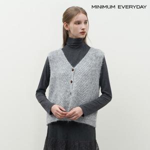 [미니멈][미니멈 에브리데이]베이직 버튼업 V넥 니트 베스트 (EB4VW001D)