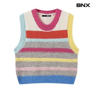 [비엔엑스]레인보우 스트라이프 베스트 (BX3VT006L0)