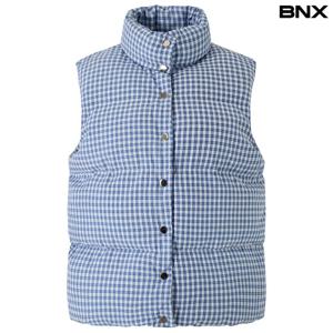 [비엔엑스]하이넥 체크 퀼팅 베스트 패딩 점퍼 (BX4JP012L0)