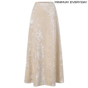 [미니멈][미니멈 에브리데이]벨벳 융털 밴딩 플레어 롱 스커트 (EB4WH015D)