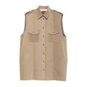 골든구스 슬리브리스 버튼업 칼라 셔츠 원피스 GWP02464P002072