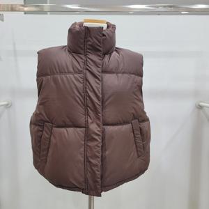 [무자크]오리솜 깃털 체크 배색 패딩베스트MP8WPD06