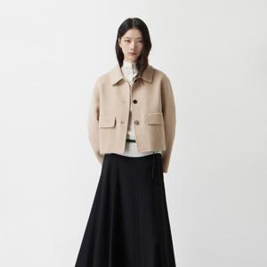 [주크] 싱글 카라 울 블렌디드 숏 코트 Z254MSG503