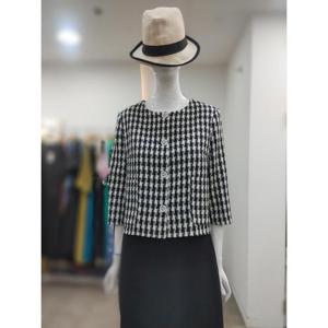 SI 세이브존04 노카라 트위드 크롭 자켓 SJJ1121420BKP