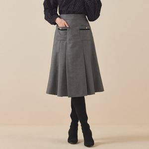 [매긴]라인 배색 포켓 울 스커트_PBMF5W1SK8160