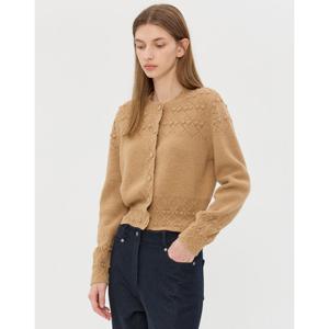 질스튜어트 뉴욕 여성 25FW 시즌오프베이지 패턴 울혼방 가디건 JSSW5D170I2