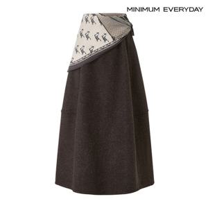 [미니멈][미니멈 에브리데이]모던 랩 스카프 세트 플레어 롱 스커트 (EB4WH023D)