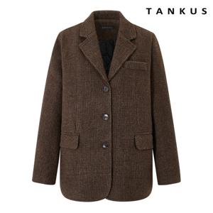 [탱커스]울 블렌드 카라 하운드투스 체크 자켓  (TX4JK019L0)