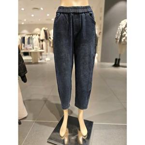 보니스팍스 (B2G45DSL070) 두줄 세로줄 기모 배기 데님 팬츠