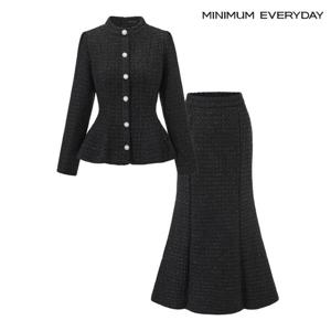 [미니멈][미니멈 에브리데이]클래식 트위드 플레어 자켓 롱 스커트 셋업 (EB4OW026D)