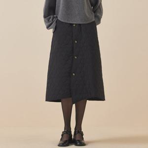[매긴]프론트 버튼 퀼팅 롱 스커트_PBMF5W1SK8311