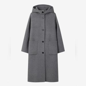 [쥬크]캐시미어혼방 오버핏 후드 롱 코트 Z254MSG556