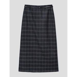 (356127SM24) [에잇세컨즈] 벨티드 체크 스커트  애쉬