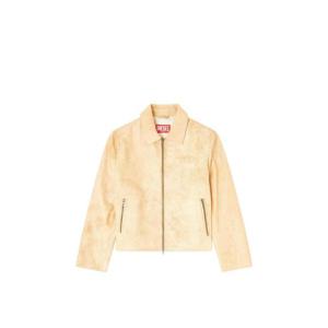 디젤 L 아마르 A 펨 S1 엠보스드 로고 레더 재킷 A218950AJFV