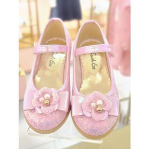 [프렌치캣 9D] 핑크 블링 꽃 리본 펄 구두 (Q51DG3051S)