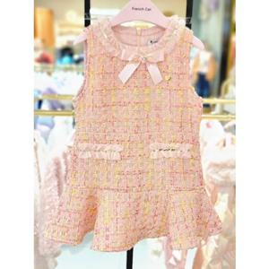 [프렌치캣 9D] 핑크 프릴 트위드 원피스 (Q51DCO11S)