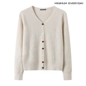 [미니멈][미니멈 에브리데이]멀티 컬러 버튼 브이넥 니트 가디건 (EC1CK001D)