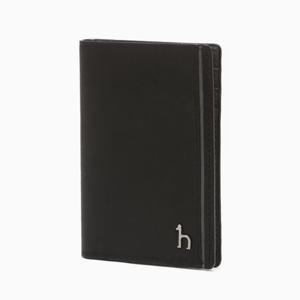 [헤지스ACC] 블랙 배색포인트 소가죽 카드지갑 HJHO6E336BK