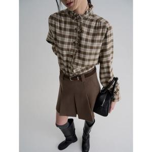 (356164WC2A) [에잇세컨즈] 체크 프릴 블라우스  베이지