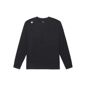 데상트 공용 코튼 오버핏 긴팔티셔츠 AQ123UTL12-BLK0