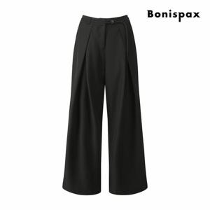 [보니스팍스] 사이드 벨티드 핀턱 와이드 슬랙스 (XQ1PT005M0)