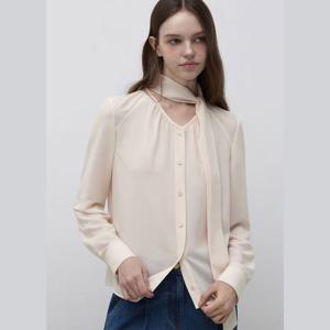 잇미샤 브이넥 타이 블라우스 ITQ2WBL800