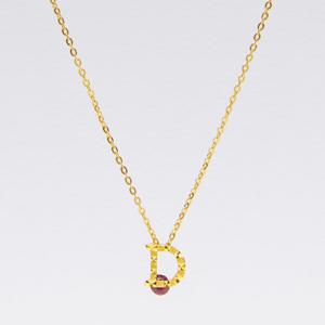 [베티블루] 995 999 24K 큐빅 포인트 이니셜 디 여성 여자 7.5g 금 목걸이