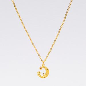 [베티블루] 995 999 24K 포인트 큐빅 스타 문 별 달  여성 여자 7.5g 금 목걸이