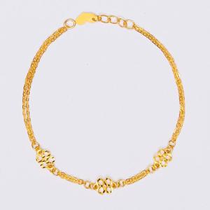 [베티블루] 995 999 24K 순금 트리플 라인 네잎 클로버 여성 여자 7.5g 금 팔찌