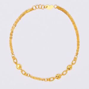 [베티블루] 995 999 24K 순금 두줄 언밸런스 비즈 포인트 여성 여자 7.5g 금 팔찌