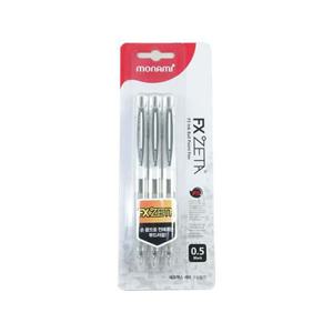 필기구 모나미 FX제타 볼펜 0.5 흑색 3입 사무실볼펜