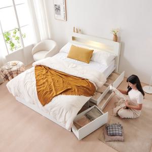 [착불] 동서가구 룸인 LED 2단 4서랍 수납침대 Q 케미컬폼매트포함 DF926716
