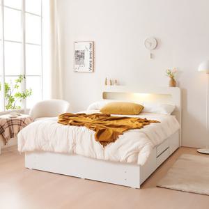 [착불] 동서가구 룸인 LED 2단 4서랍 수납침대 Q 9존독립매트포함 DF926715