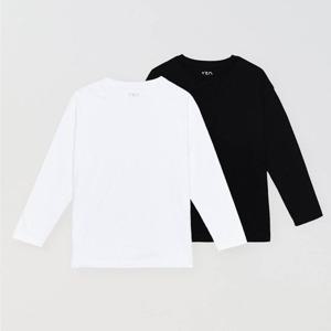 [지오다노 주니어]03243901 코튼 저지 크루넥 긴팔 티셔츠 (2팩)