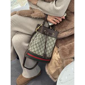 구찌 오피디아 GG 스몰 버킷백 브라운 735361